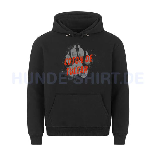 Premium Hoodie "Coton de Tuléar - PAW" Schwarz – hunde-shirt.de