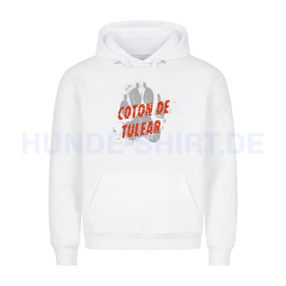 Premium Hoodie "Coton de Tuléar - PAW" Weiß – hunde-shirt.de