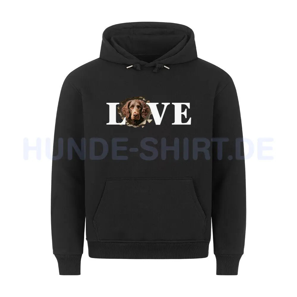 Premium Hoodie "Curly Coated - LOVE" Schwarz – hunde-shirt.de