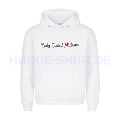 Premium Hoodie "Curly Coated - Mama" Weiß – hunde-shirt.de