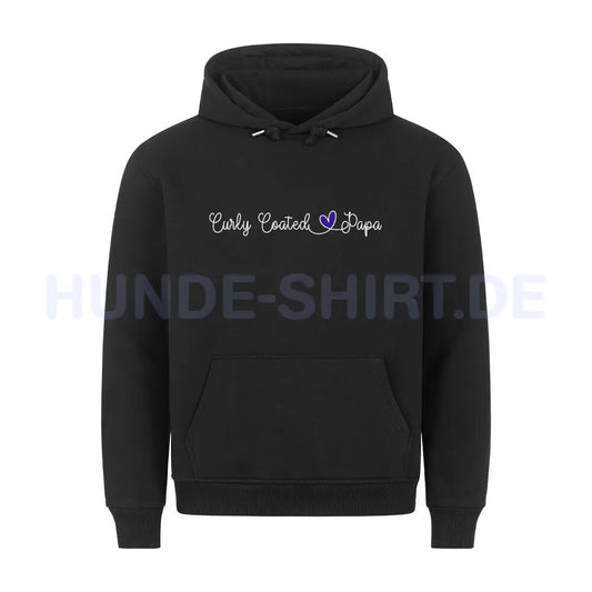 Premium Hoodie "Curly Coated - Papa" Schwarz – hunde-shirt.de