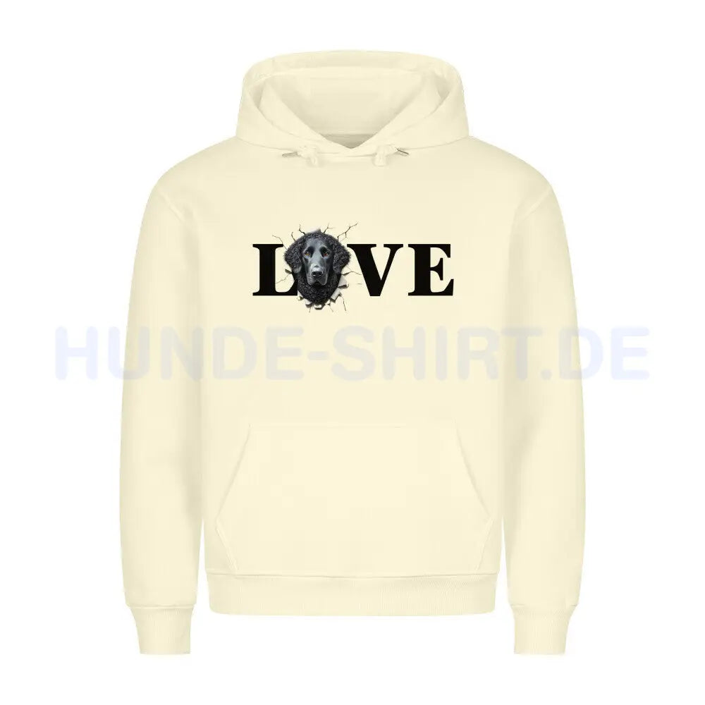 Premium Hoodie "Curly Coated Retriever LOVE" Beige – hunde-shirt.de