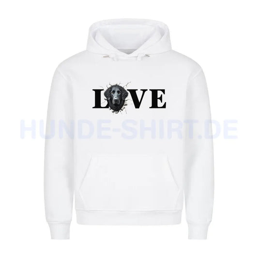 Premium Hoodie "Curly Coated Retriever LOVE" Weiß – hunde-shirt.de