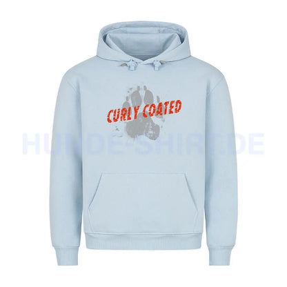 Premium Hoodie "Curly Coated Retriever - PAW" Babyblau – hunde-shirt.de