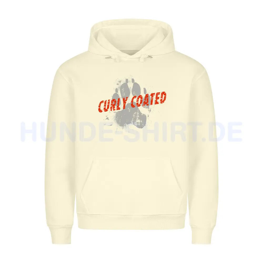 Premium Hoodie "Curly Coated Retriever - PAW" Beige – hunde-shirt.de