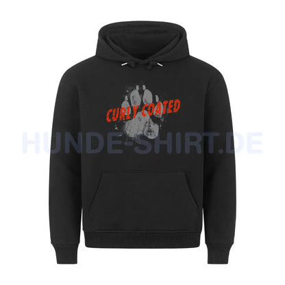 Premium Hoodie "Curly Coated Retriever - PAW" Schwarz – hunde-shirt.de