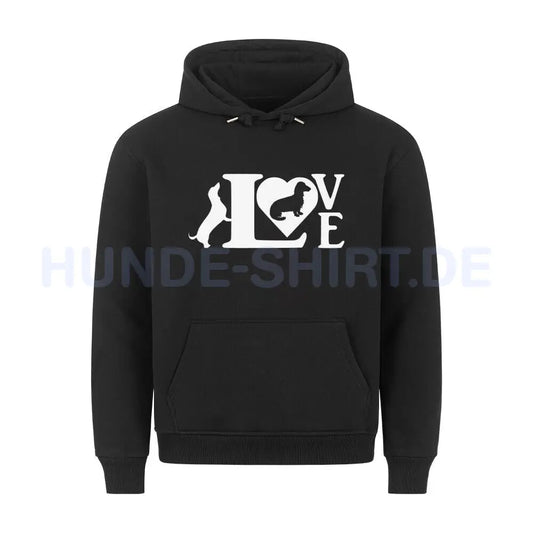 Premium Hoodie "Dackel Love" Schwarz – hunde-shirt.de