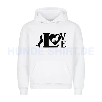 Premium Hoodie "Dackel Love" Weiß – hunde-shirt.de