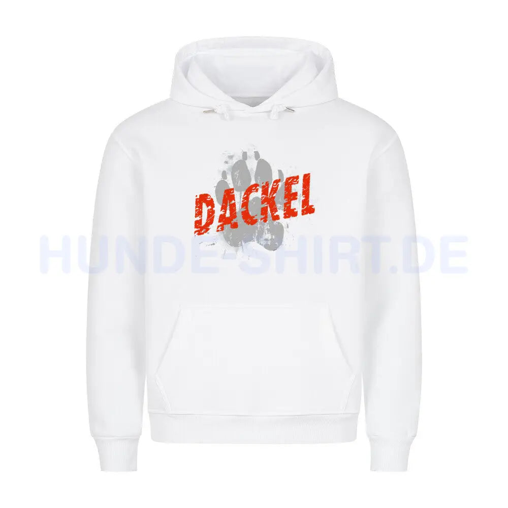 Premium Hoodie "Dackel - PAW" Weiß – hunde-shirt.de