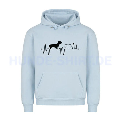 Premium Hoodie "Dackel ( Rauhaar ) - Heartbeat" Babyblau – hunde-shirt.de