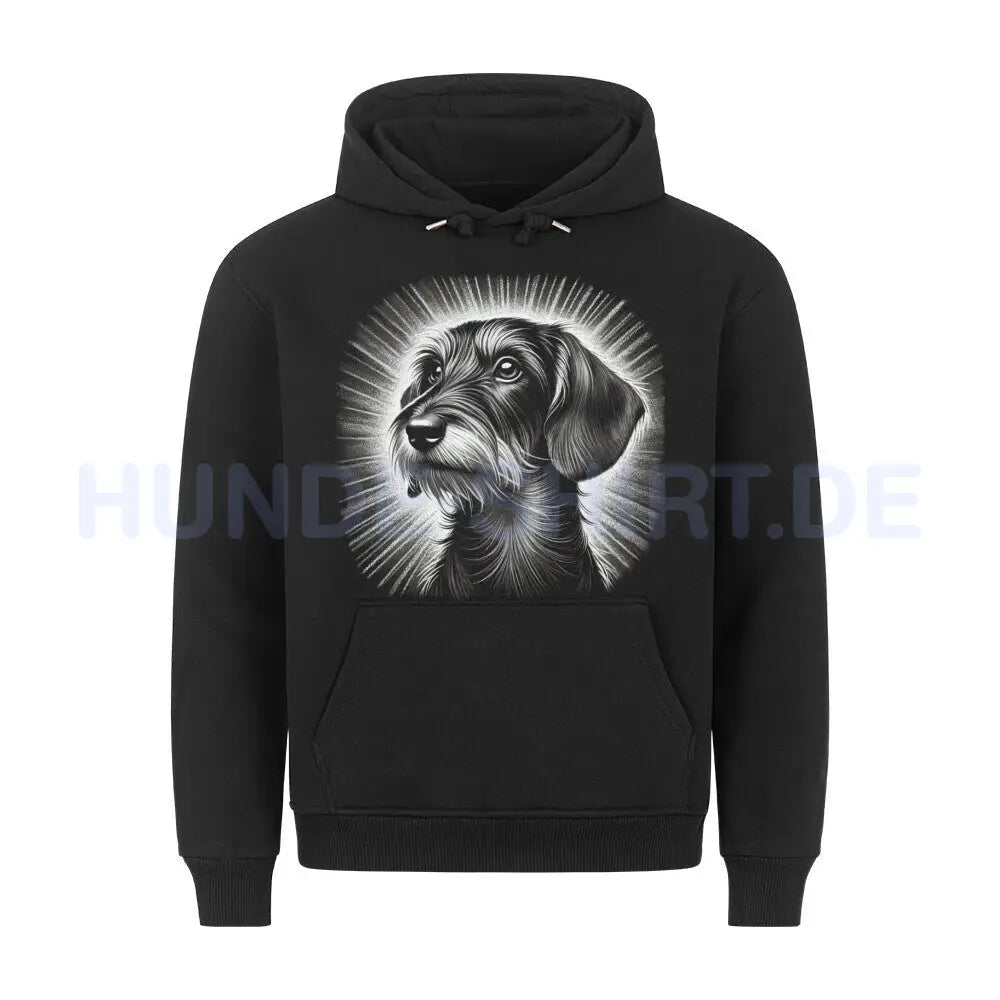 Premium Hoodie "Dackel ( Rauhhaar ) - Shine" Schwarz – hunde-shirt.de