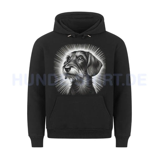 Premium Hoodie "Dackel ( Rauhhaar ) - Shine" Schwarz – hunde-shirt.de