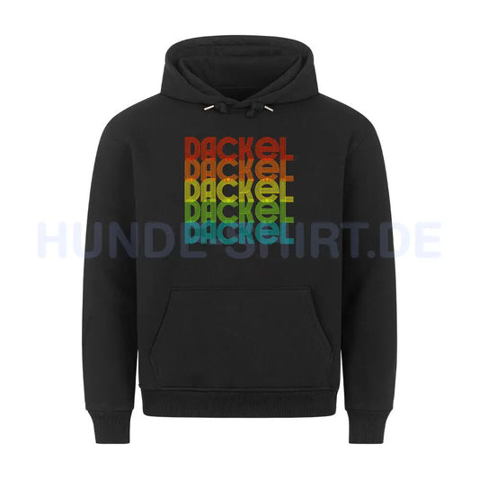 Premium Hoodie "Dackel - RETRO" Schwarz – hunde-shirt.de