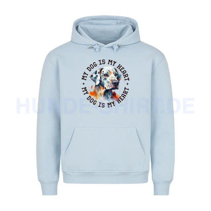 Premium Hoodie "Dalmatiner HEART" Babyblau – hunde-shirt.de