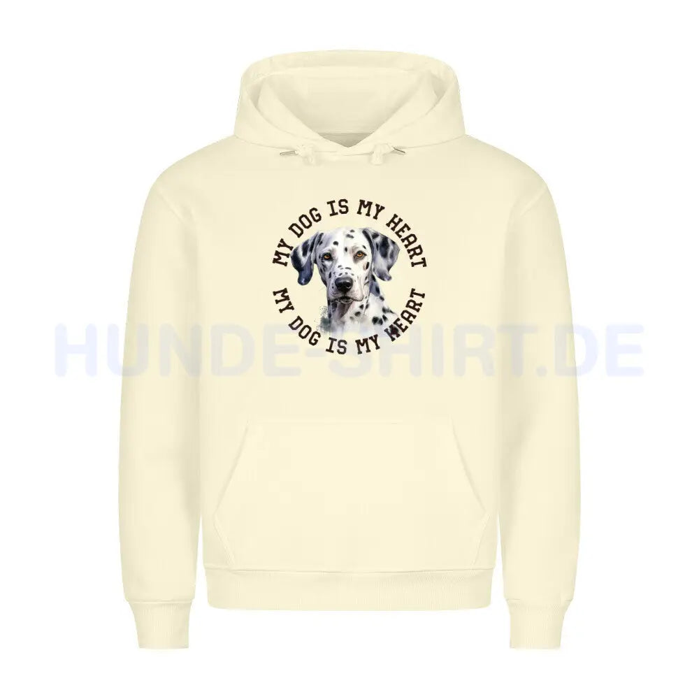 Premium Hoodie "Dalmatiner HEART" Beige – hunde-shirt.de