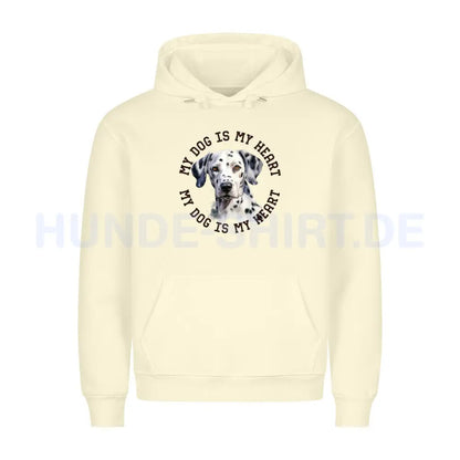 Premium Hoodie "Dalmatiner HEART" Beige – hunde-shirt.de