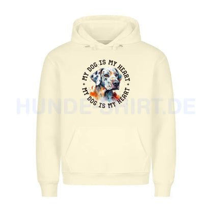 Premium Hoodie "Dalmatiner HEART" Beige – hunde-shirt.de