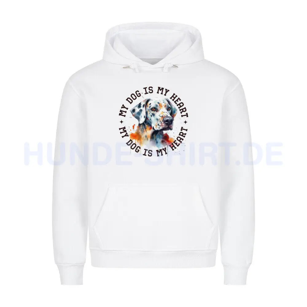 Premium Hoodie "Dalmatiner HEART" Weiß – hunde-shirt.de