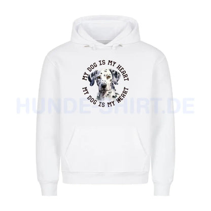 Premium Hoodie "Dalmatiner HEART" Weiß – hunde-shirt.de