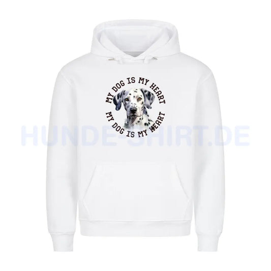 Premium Hoodie "Dalmatiner HEART" Weiß – hunde-shirt.de