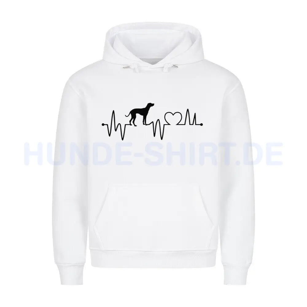 Premium Hoodie "Dalmatiner - Heartbeat" Weiß – hunde-shirt.de