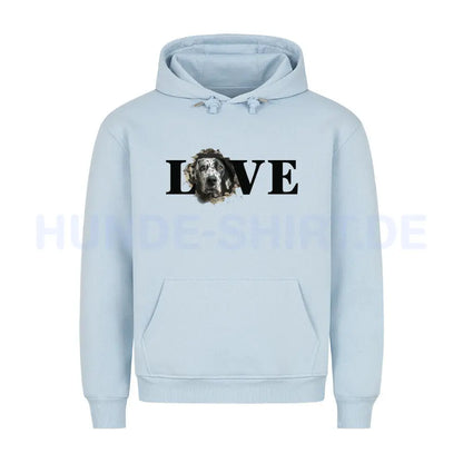 Premium Hoodie "Dalmatiner LOVE" Babyblau – hunde-shirt.de