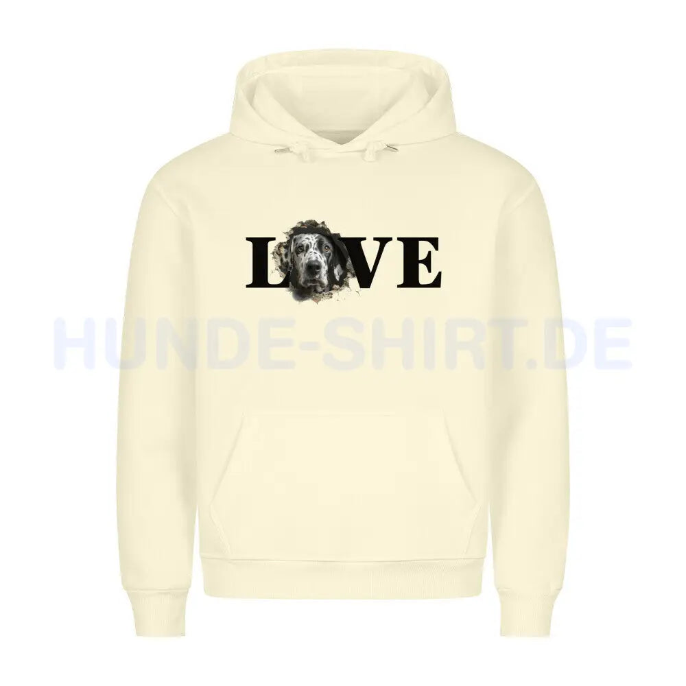 Premium Hoodie "Dalmatiner LOVE" Beige – hunde-shirt.de