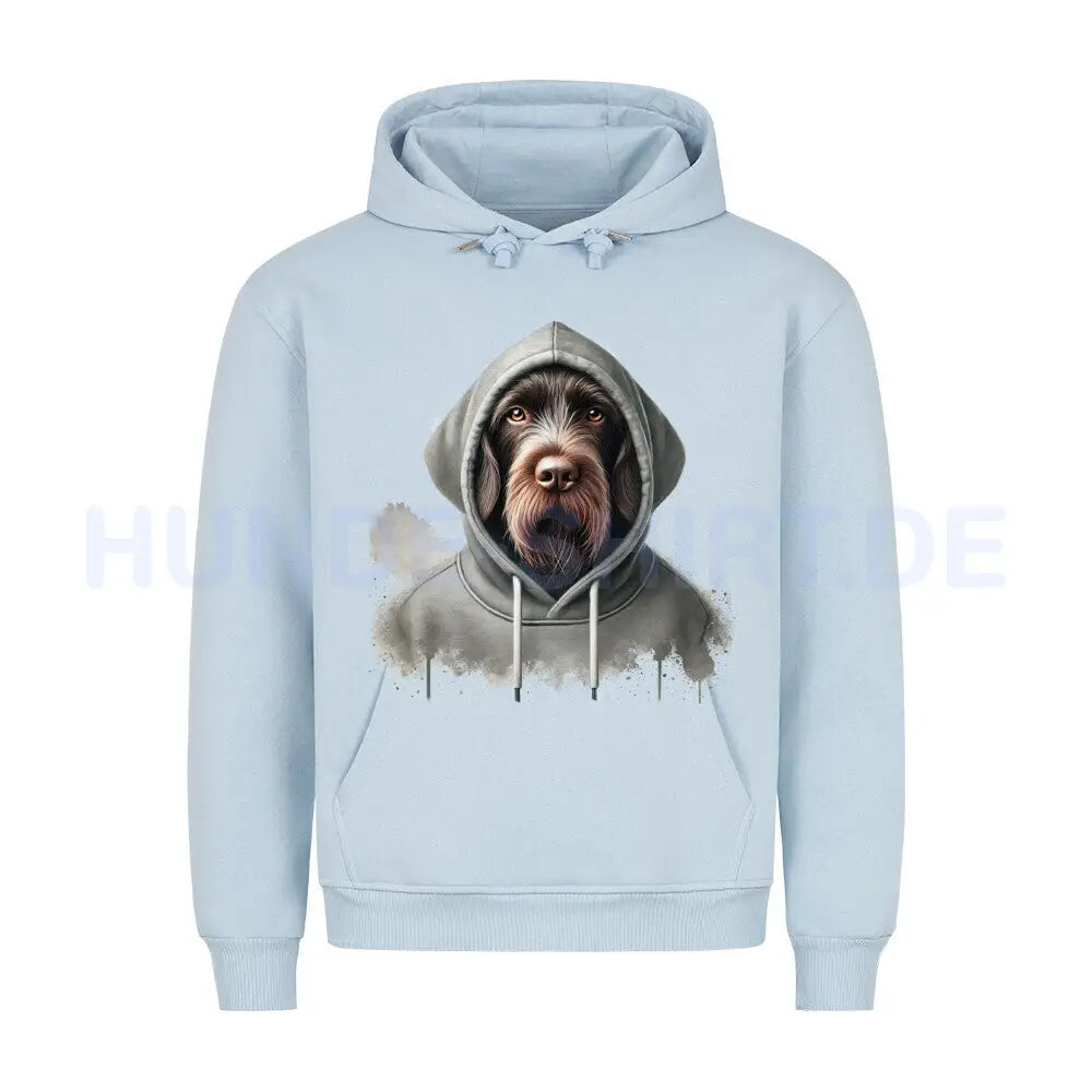 Premium Hoodie "Deutsch Drahthaar Hooded" Babyblau – hunde-shirt.de