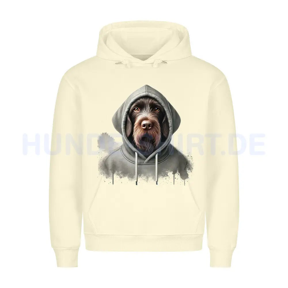 Premium Hoodie "Deutsch Drahthaar Hooded" Beige – hunde-shirt.de