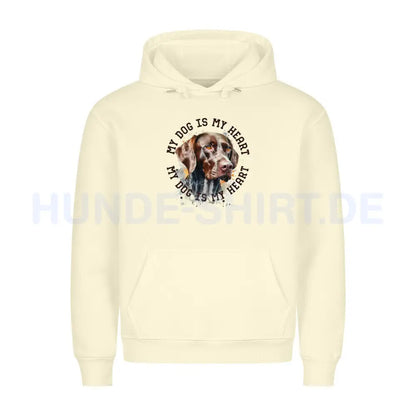 Premium Hoodie "Deutsch Kurzhaar HEART" Beige – hunde-shirt.de