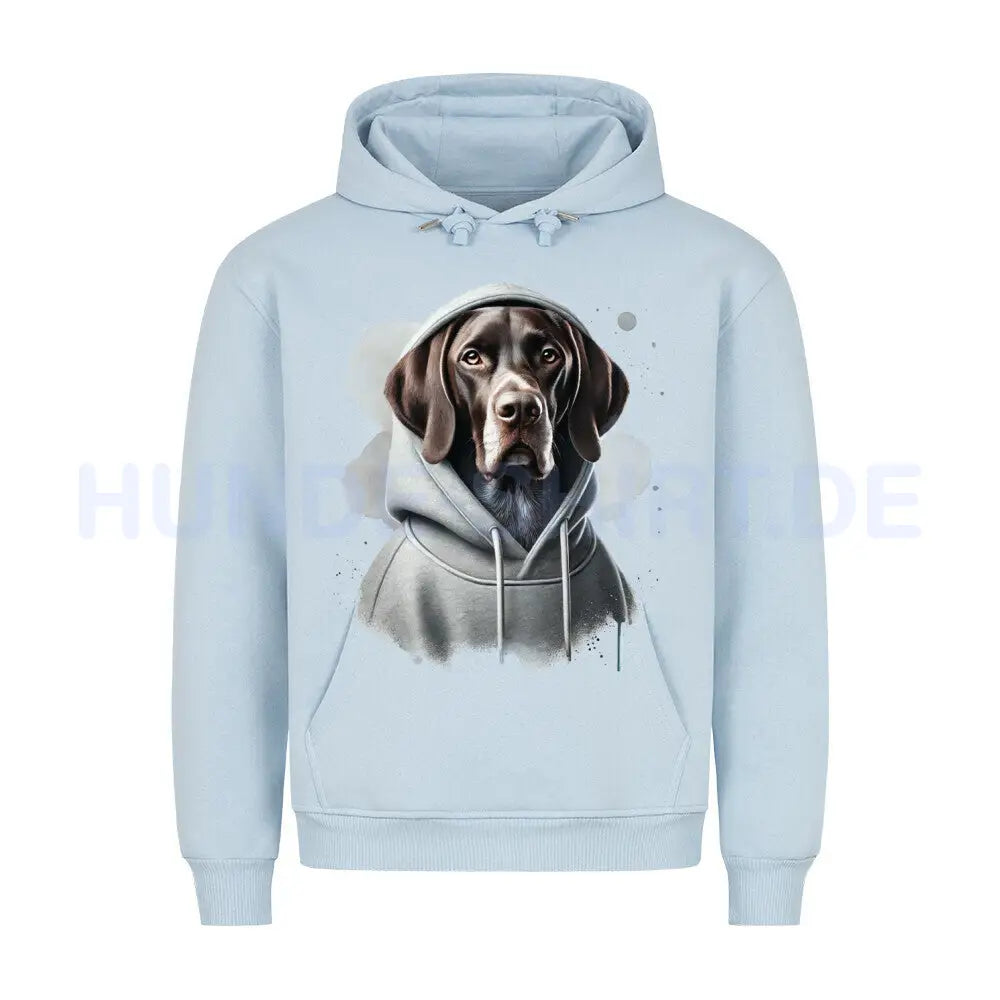 Premium Hoodie "Deutsch Kurzhaar Hooded" Babyblau – hunde-shirt.de