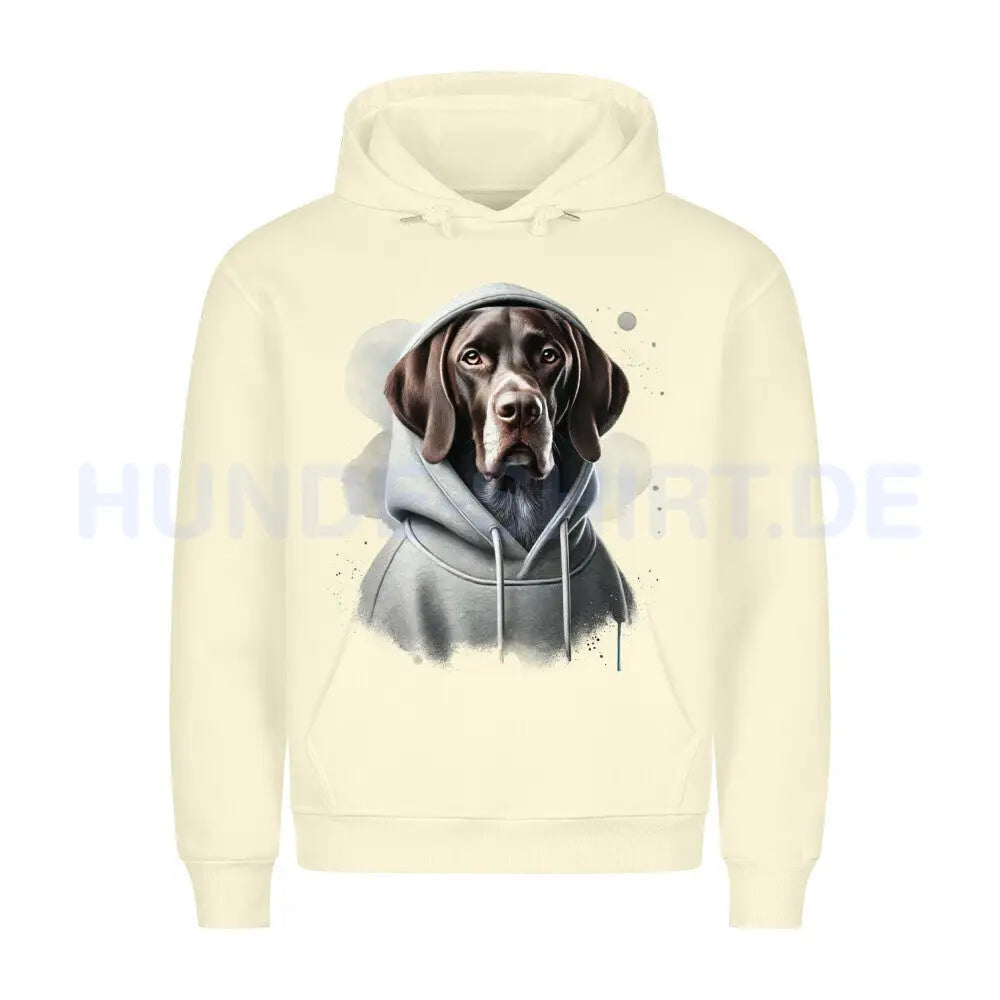 Premium Hoodie "Deutsch Kurzhaar Hooded" Beige – hunde-shirt.de