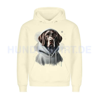 Premium Hoodie "Deutsch Kurzhaar Hooded" Beige – hunde-shirt.de