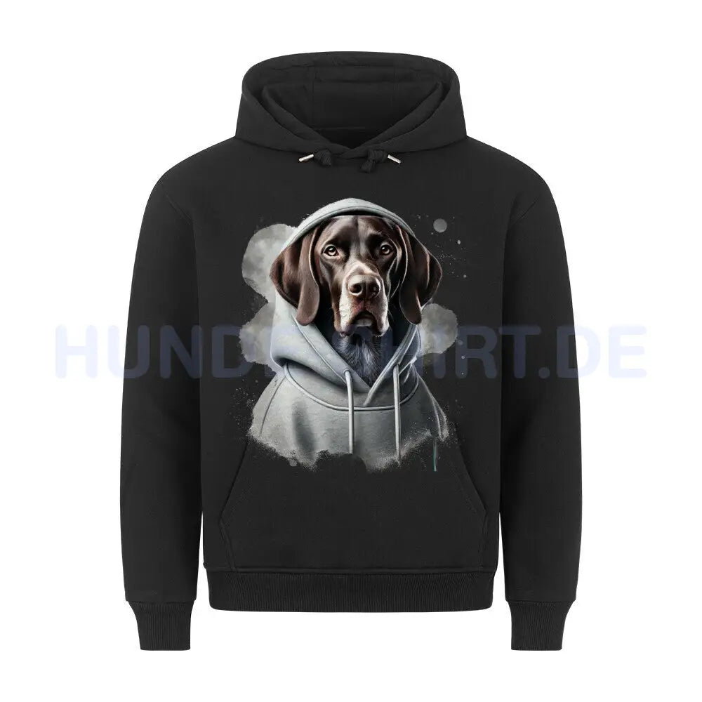 Premium Hoodie "Deutsch Kurzhaar Hooded" Schwarz – hunde-shirt.de