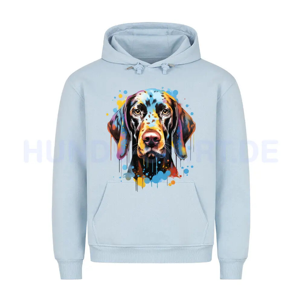 Premium Hoodie "Deutsch Kurzhaar - Paint" Babyblau – hunde-shirt.de