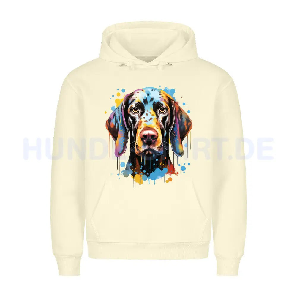 Premium Hoodie "Deutsch Kurzhaar - Paint" Beige – hunde-shirt.de