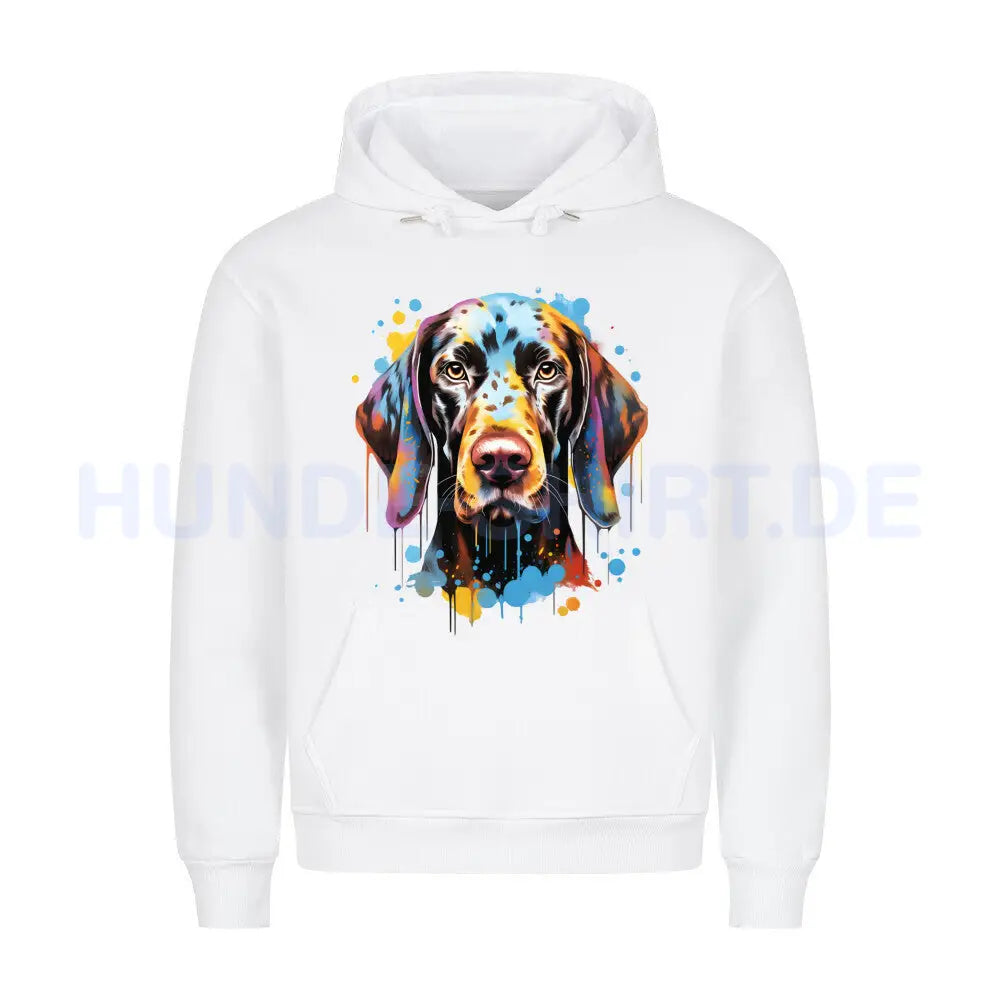 Premium Hoodie "Deutsch Kurzhaar - Paint" Weiß – hunde-shirt.de