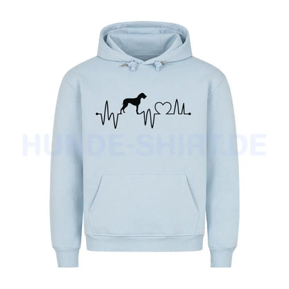 Premium Hoodie "Deutsche Dogge - Heartbeat" Babyblau – hunde-shirt.de