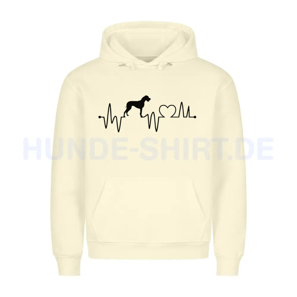 Premium Hoodie "Deutsche Dogge - Heartbeat" Beige – hunde-shirt.de