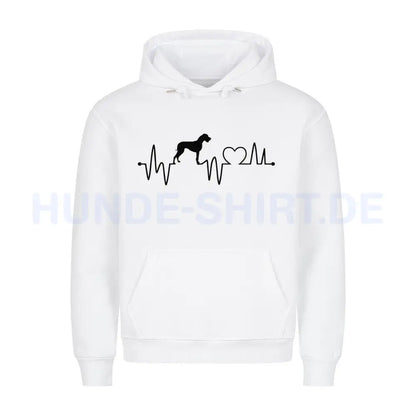 Premium Hoodie "Deutsche Dogge - Heartbeat" Weiß – hunde-shirt.de