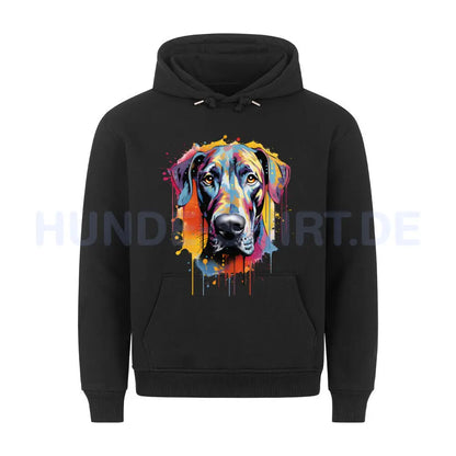 Premium Hoodie "Deutsche Dogge Paint" Schwarz – hunde-shirt.de