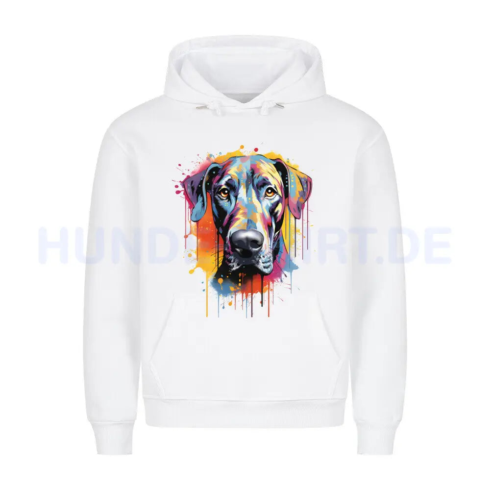 Premium Hoodie "Deutsche Dogge Paint" Weiß – hunde-shirt.de