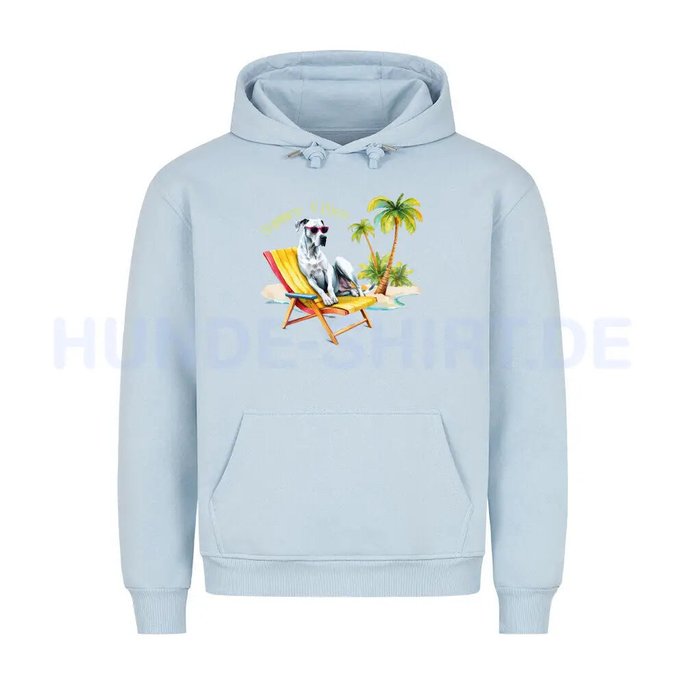 Premium Hoodie "Deutsche Dogge - Summer Vibes" Babyblau – hunde-shirt.de