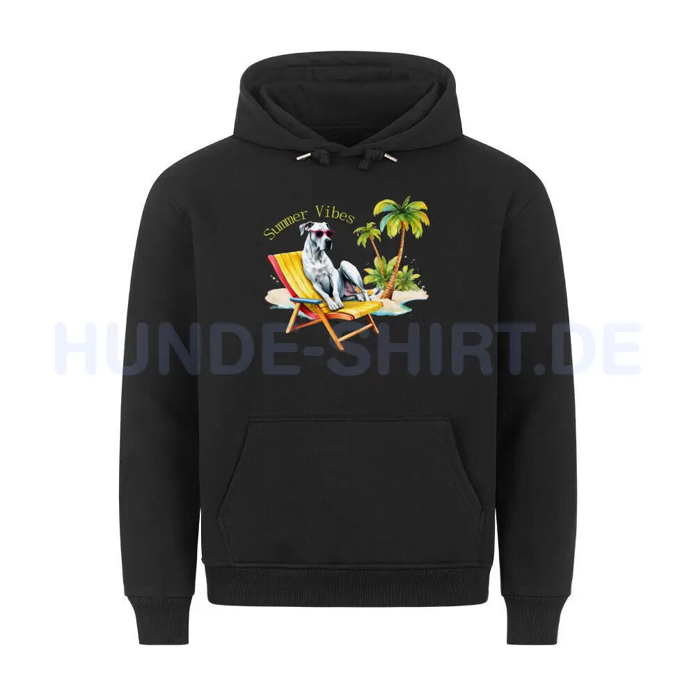 Premium Hoodie "Deutsche Dogge - Summer Vibes" Schwarz – hunde-shirt.de