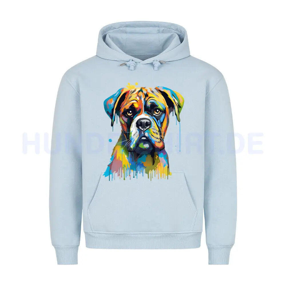 Premium Hoodie "Deutscher Boxer ART" Babyblau – hunde-shirt.de