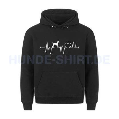 Premium Hoodie "Deutscher Pinscher - Heartbeat" Schwarz – hunde-shirt.de