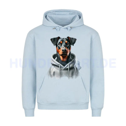 Premium Hoodie "Deutscher Pinscher Hooded" Babyblau – hunde-shirt.de