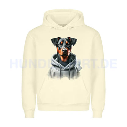 Premium Hoodie "Deutscher Pinscher Hooded" Beige – hunde-shirt.de