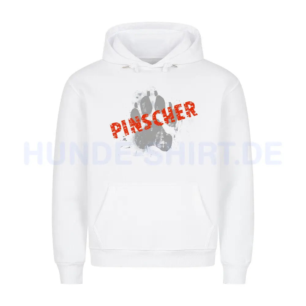 Premium Hoodie "Deutscher Pinscher - PAW" Weiß – hunde-shirt.de