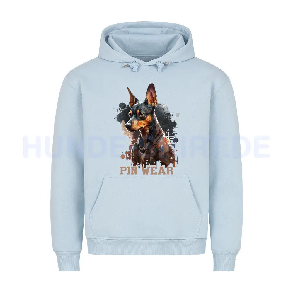 Premium Hoodie "Deutscher Pinscher - PIN WEAR" Babyblau – hunde-shirt.de